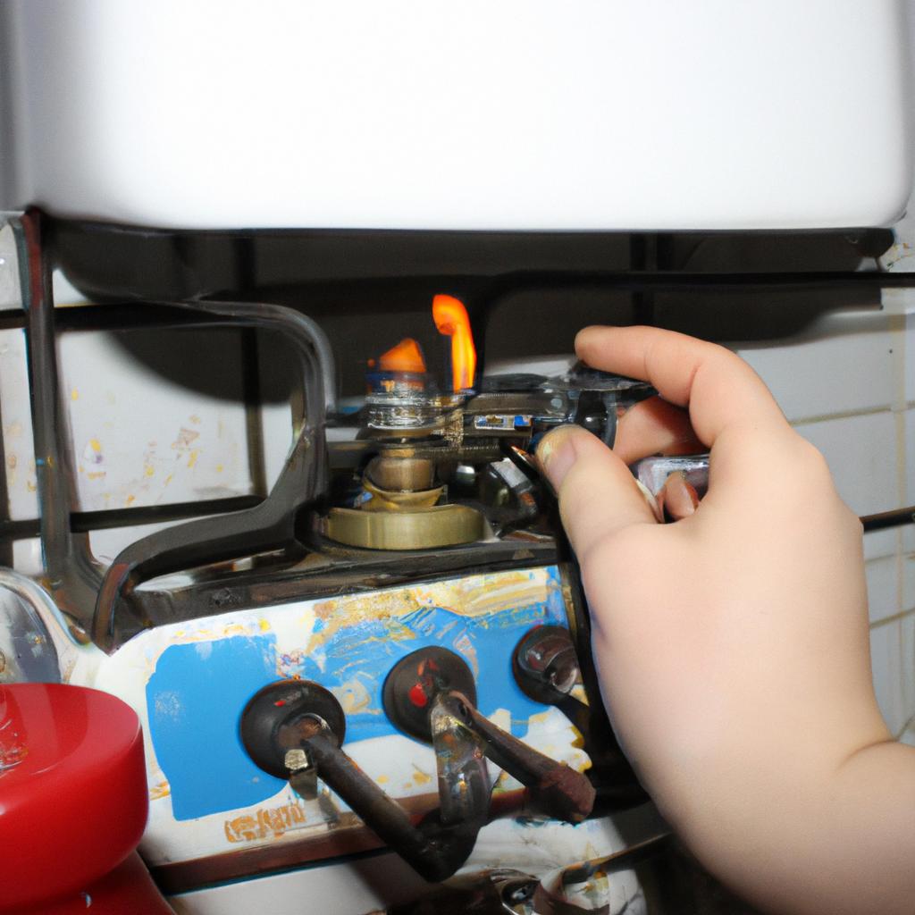 Person checking gas appliances safety