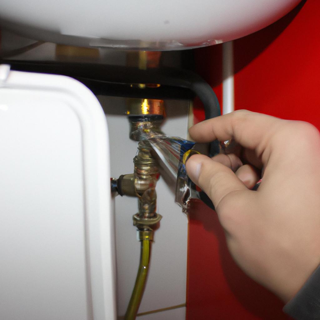 Person installing gas appliance safely