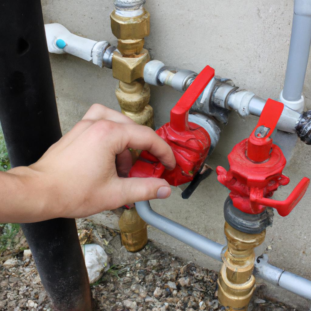 Person installing gas shut-off valve